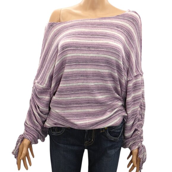 NWT Hummingbird Oversized Stripe Knit Top Boho Lagenlook Made in USA Size S - Picture 1 of 10
